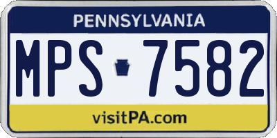 PA license plate MPS7582
