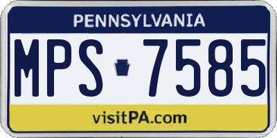 PA license plate MPS7585