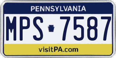 PA license plate MPS7587