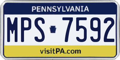PA license plate MPS7592