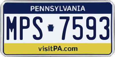 PA license plate MPS7593