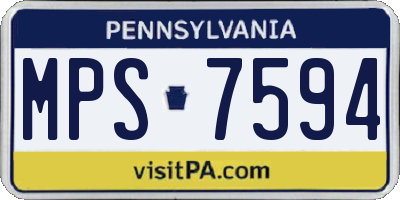 PA license plate MPS7594