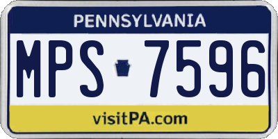 PA license plate MPS7596