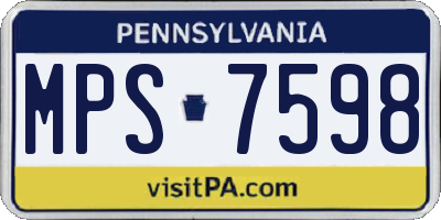 PA license plate MPS7598