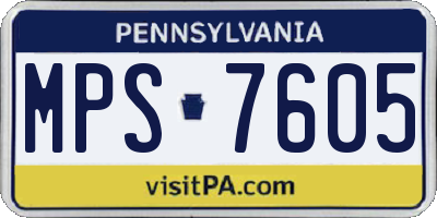 PA license plate MPS7605