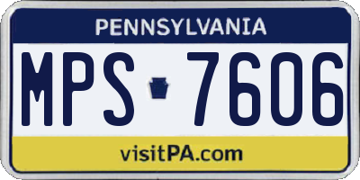 PA license plate MPS7606