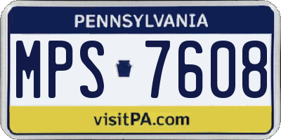 PA license plate MPS7608
