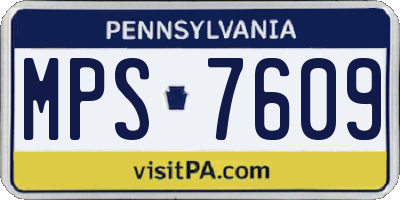 PA license plate MPS7609