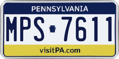 PA license plate MPS7611