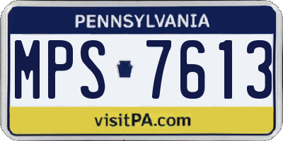 PA license plate MPS7613