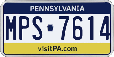PA license plate MPS7614