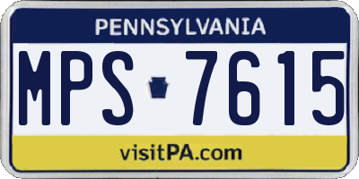 PA license plate MPS7615