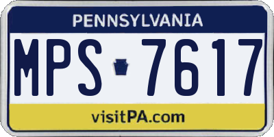 PA license plate MPS7617