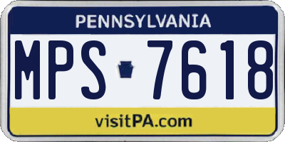 PA license plate MPS7618