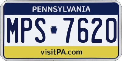PA license plate MPS7620
