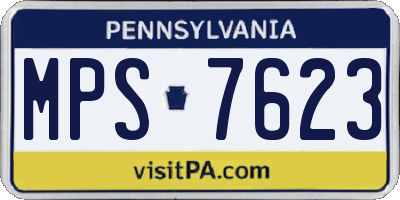 PA license plate MPS7623