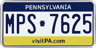 PA license plate MPS7625