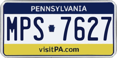 PA license plate MPS7627
