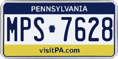 PA license plate MPS7628