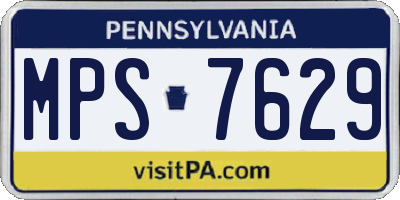 PA license plate MPS7629
