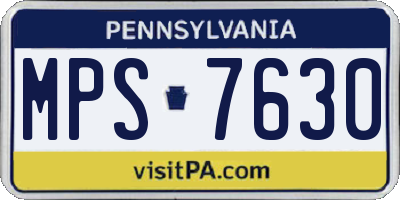 PA license plate MPS7630