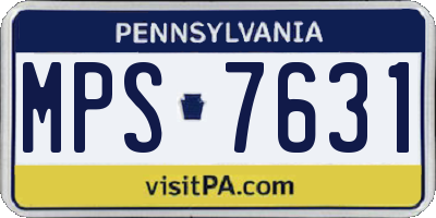PA license plate MPS7631