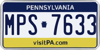 PA license plate MPS7633