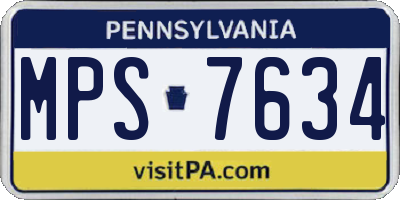 PA license plate MPS7634
