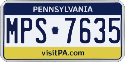 PA license plate MPS7635