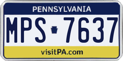 PA license plate MPS7637