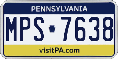PA license plate MPS7638