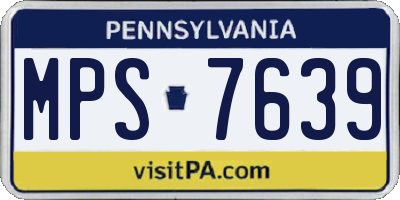 PA license plate MPS7639