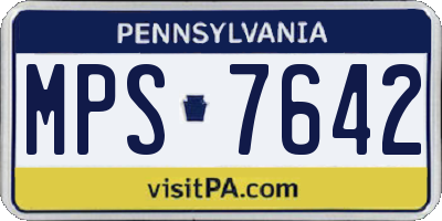 PA license plate MPS7642