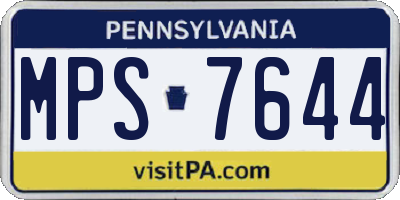 PA license plate MPS7644