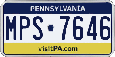 PA license plate MPS7646
