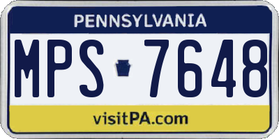 PA license plate MPS7648