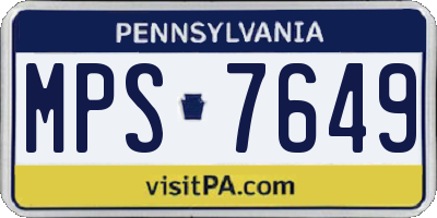 PA license plate MPS7649