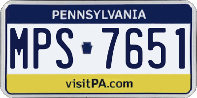 PA license plate MPS7651