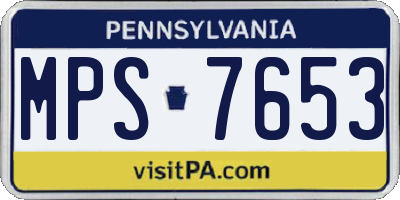 PA license plate MPS7653