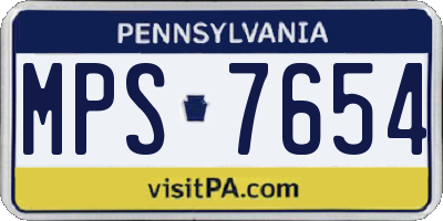 PA license plate MPS7654
