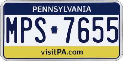 PA license plate MPS7655
