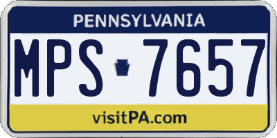 PA license plate MPS7657