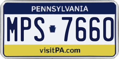 PA license plate MPS7660