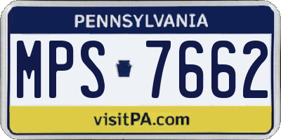 PA license plate MPS7662