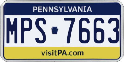 PA license plate MPS7663