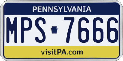 PA license plate MPS7666