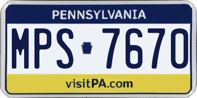 PA license plate MPS7670