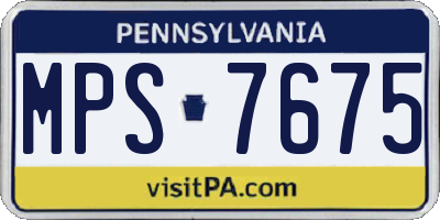 PA license plate MPS7675