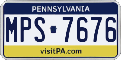 PA license plate MPS7676