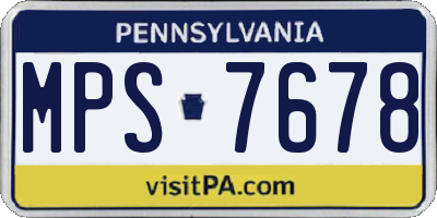 PA license plate MPS7678